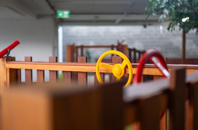 Timber play fort detail