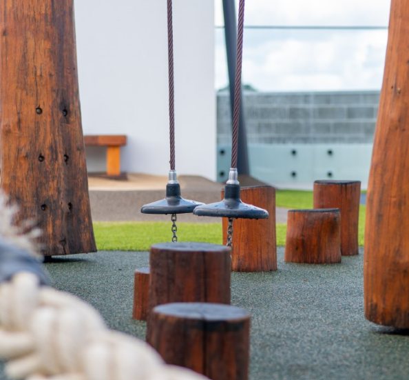 Rope and log play area